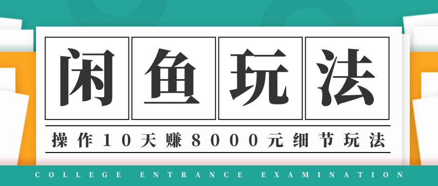 龟课·闲鱼项目玩法实战班第12期，操作10天左右利润有8000元细节玩法-汇智资源网