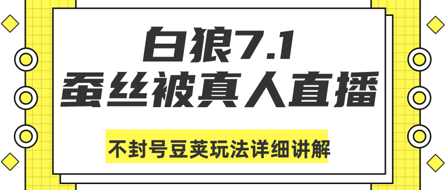 白狼敢死队最新抖音课程：蚕丝被真人直播不封号豆荚（dou+）玩法详细讲解-汇智资源网