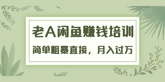 《老A闲鱼赚钱培训》简单粗暴直接，月入过万真正的闲鱼战术实课（51节课）-汇智资源网