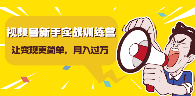 视频号新手实战训练营，让变现更简单，玩赚视频号，轻松月入过万-汇智资源网