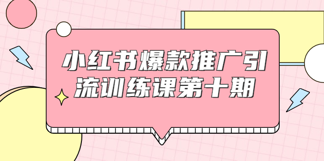 小红书爆款推广引流训练课第十期，手把手带你玩转小红书，轻松月入过万-汇智资源网