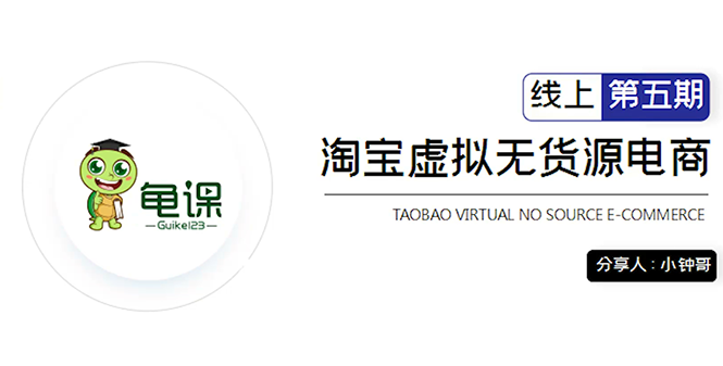 龟课·淘宝虚拟无货源电商5期，全程直播 现场实操，一步步教你轻松实现躺赚-汇智资源网