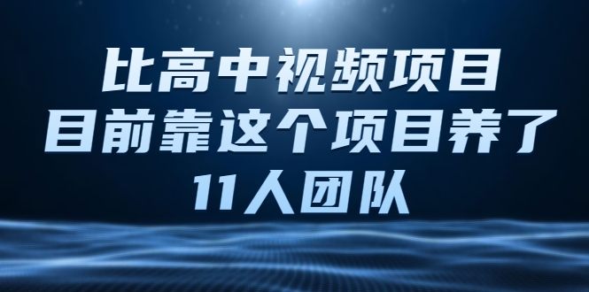 比高中视频项目，目前靠这个项目养了11人团队【视频课程】-汇智资源网