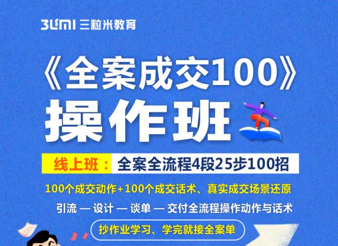 《全案成交100》全案全流程4段25步100招，操作班-汇智资源网