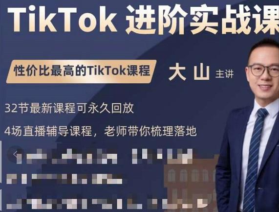 大山老师TikTok进阶实战课：账号详解，流量运营，实战变现，助力你成功出海-汇智资源网