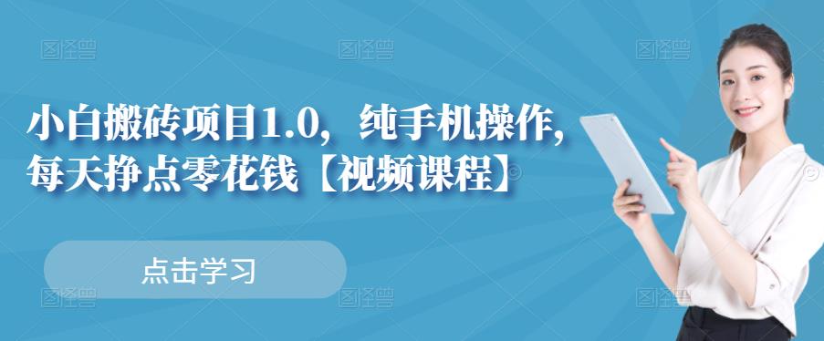 小白搬砖项目1.0，纯手机操作，每天兼职挣点零花钱-汇智资源网