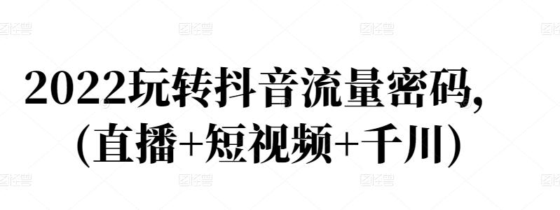 2022玩转抖音流量密码，(直播+短视频+千川)-汇智资源网