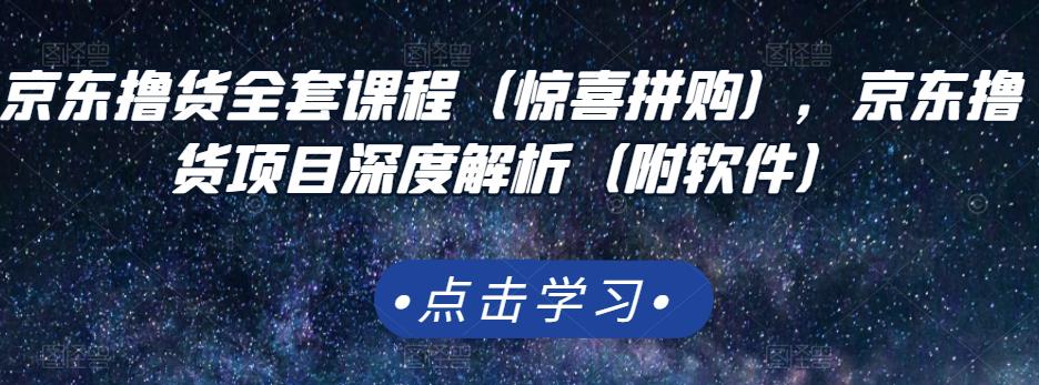 京东撸货全套课程（惊喜拼购），京东撸货项目深度解析（附软件）-汇智资源网