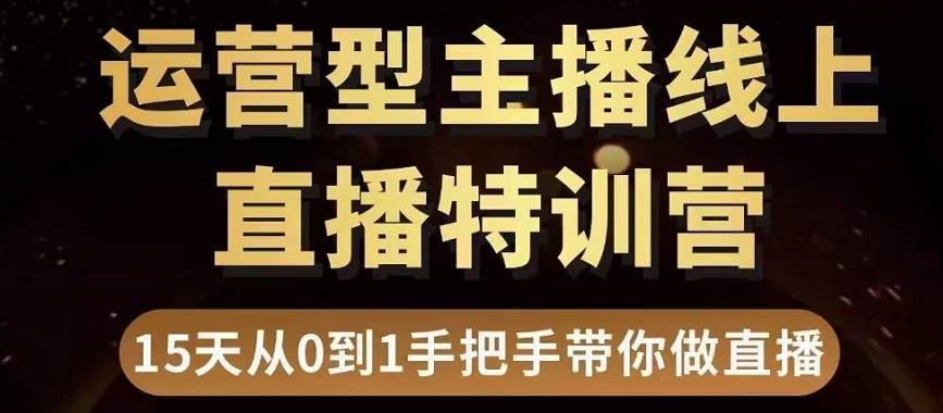 直播电商运营型主播特训营，0基础15天手把手带你做直播带货-汇智资源网