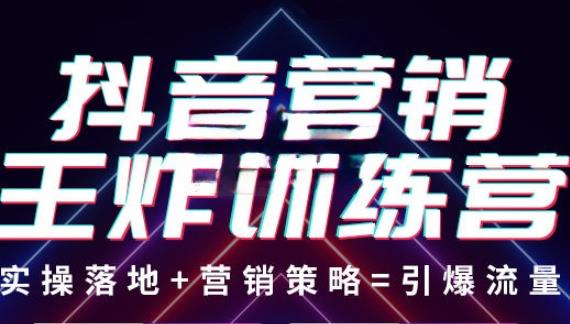 抖音营销王炸训练营，实操落地+营销策略=引爆流量（价值8960元）-汇智资源网