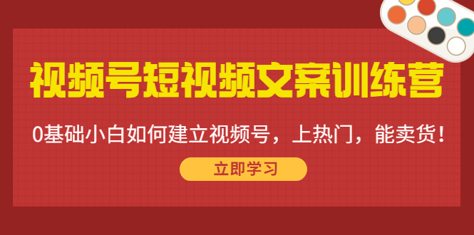 视频号短视频文案训练营：0基础小白如何建立视频号，上热门，能卖货！-汇智资源网