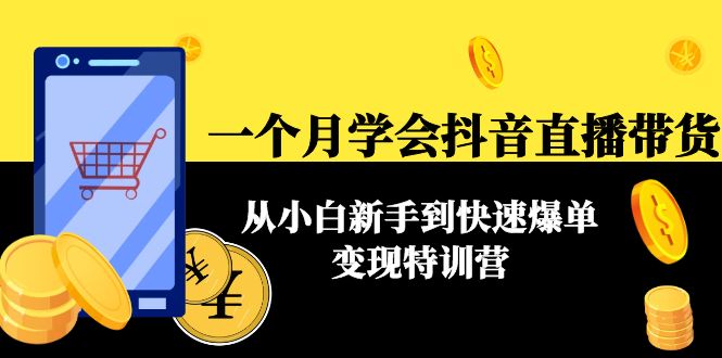 一个月学会抖音直播带货：从小白新手到快速爆单变现特训营(63节课)-汇智资源网