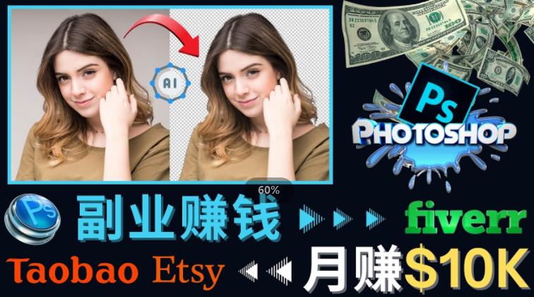 掌握PS修图技能，月赚5000美元以上–利用Adobe Photoshop赚钱的3种途径-汇智资源网