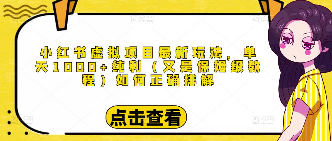 小红书虚拟项目最新玩法，单天1000+纯利（又是保姆级教程文档）-汇智资源网