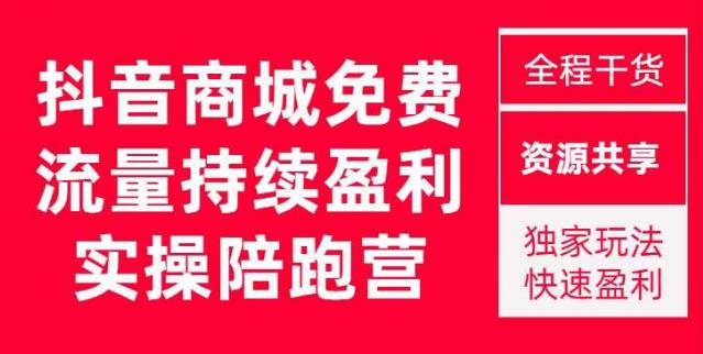 抖音商城搜索持续盈利陪跑成长营，抖音商城搜索从0-1、从1到10的全面解决方案-汇智资源网