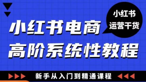 小红书电商高阶系统教程，新手从入门到精通系统课-汇智资源网