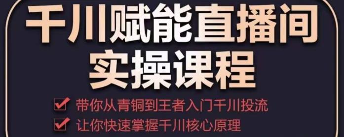 千川赋能直播间实操课程，带你从青铜到王者的入门千川投流，让你快速掌握千川核心原理-汇智资源网