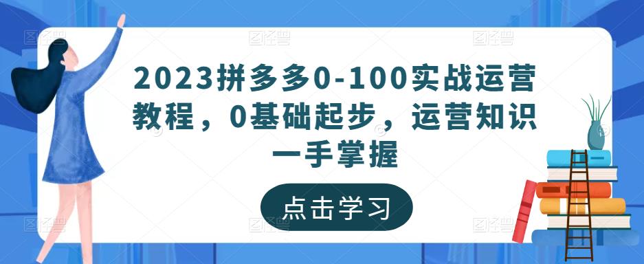 2023拼多多0-100实战运营教程，0基础起步，运营知识一手掌握-汇智资源网