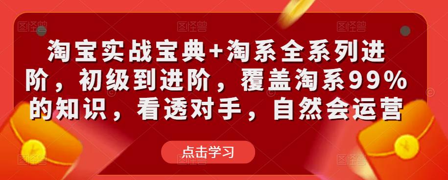 淘宝实战宝典+淘系全系列进阶，初级到进阶，覆盖淘系99%的知识，看透对手，自然会运营-汇智资源网