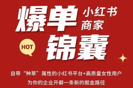 无畏·小红书商家爆单锦囊，掌握小红书各大规则，快速精准抢占行业和市场-汇智资源网