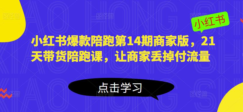 小红书爆款陪跑第14期商家版，21天带货陪跑课，让商家丢掉付流量-汇智资源网