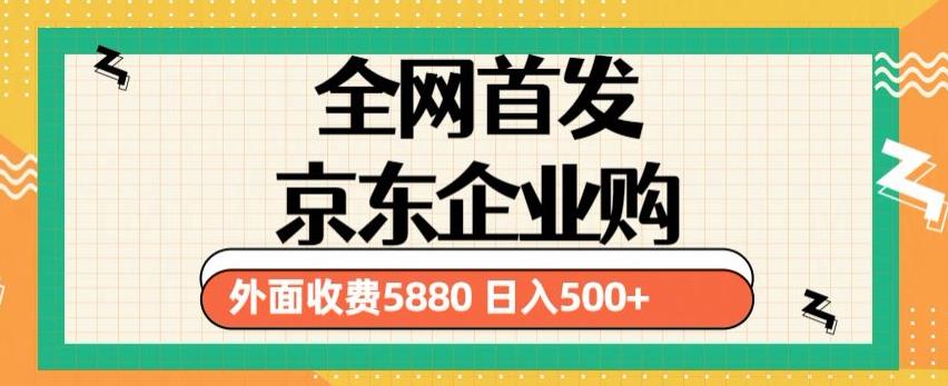 3月最新京东企业购教程，小白可做单人日利润500+撸货项目（仅揭秘）-汇智资源网