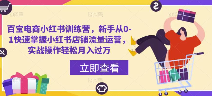 百宝电商小红书训练营，新手从0-1快速掌握小红书店铺流量运营，实战操作轻松月入过万-汇智资源网