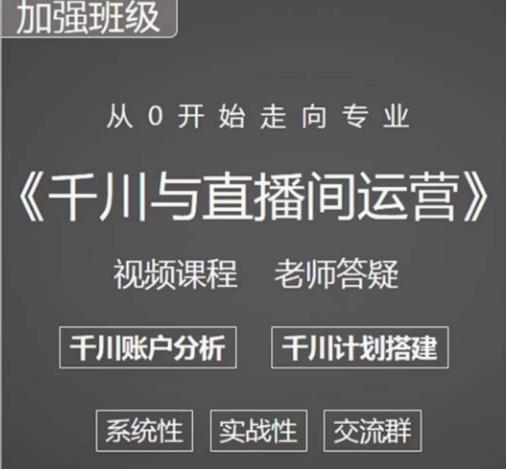 阳光哥·千川图文与直播间运营，从0开始走向专业，包含千川短视频图文、千川直播间、小店随心推-汇智资源网