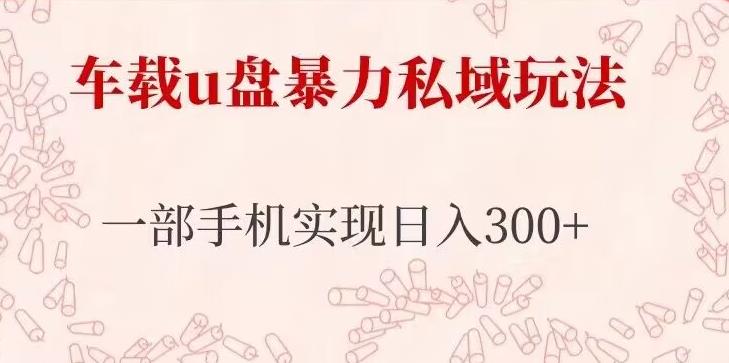 车载u盘暴力私域玩法，长期项目，仅需一部手机实现日入300+-汇智资源网