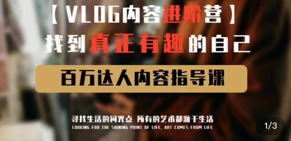 vlog内容进阶营，找到真正有趣的自己，百万达人内容指导课-汇智资源网