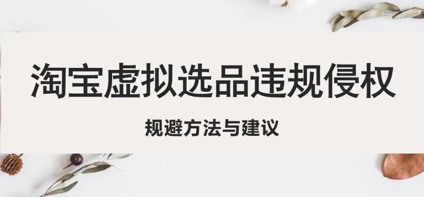 淘宝虚拟违规侵权规避方法与建议，6个部分详细讲解，做虚拟资源必看-汇智资源网