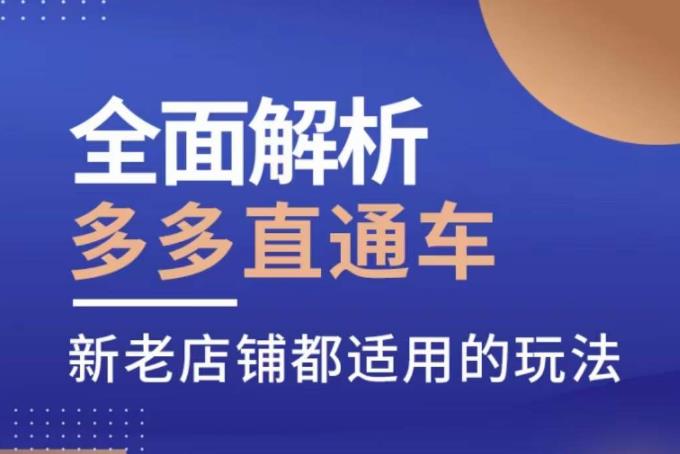 全面解析多多直通车，​新老店铺都适用的玩法-汇智资源网