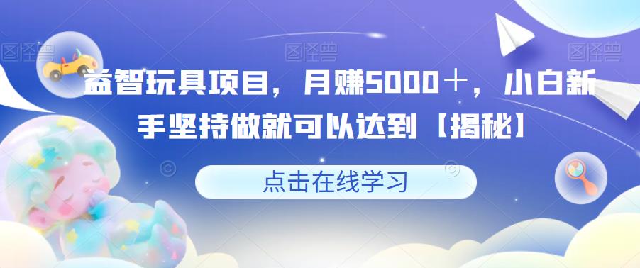 益智玩具项目，月赚5000＋，小白新手坚持做就可以达到【揭秘】-汇智资源网