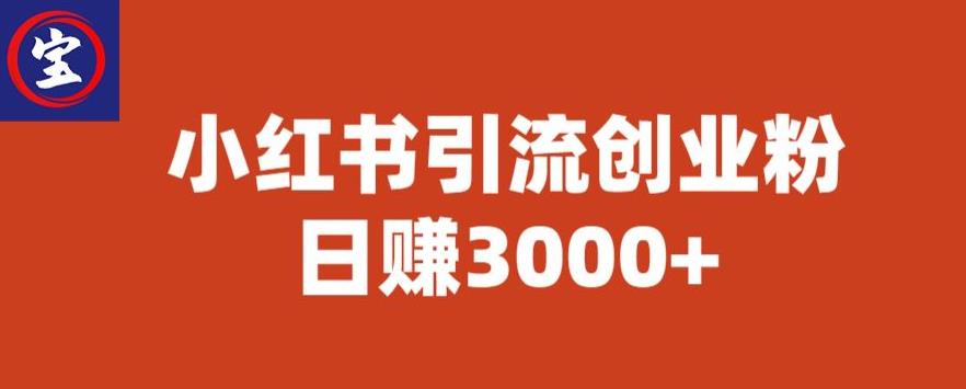 宝哥小红书引流创业粉，日赚3000+【揭秘】-汇智资源网