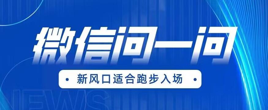 全网首发微信问一问新风口变现项目（价值1999元）【揭秘】-汇智资源网