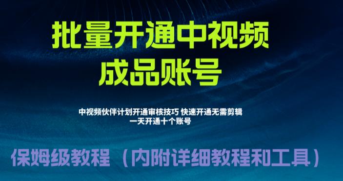 外面收费1980的暴力开通中视频计划教程，内附详细的快速通过中视频伙伴计划的办法-汇智资源网