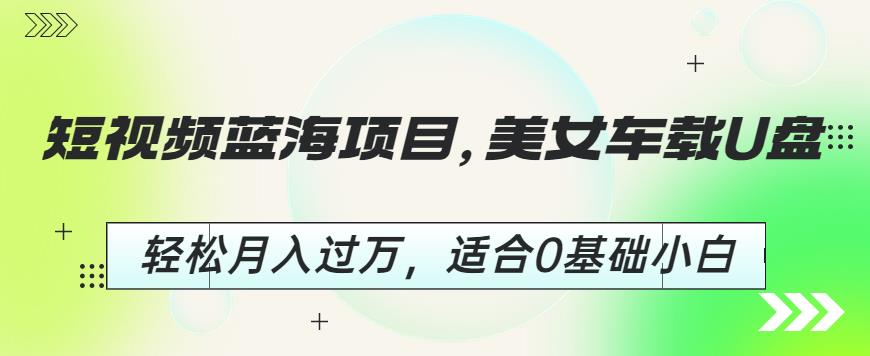 短视频蓝海项目，美女车载U盘，轻松月入过万，适合0基础小白【揭秘】-汇智资源网