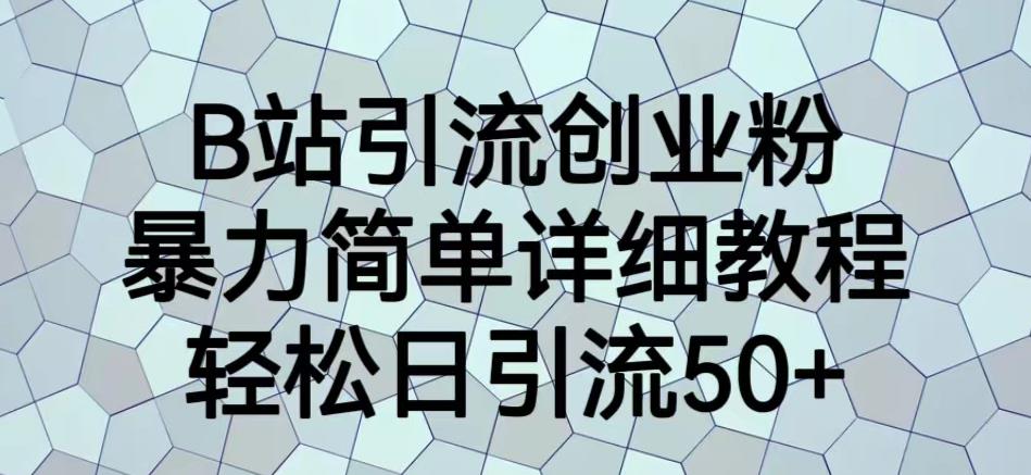 B站引流创业粉，暴力简单详细教程，轻松日引流50+【揭秘】-汇智资源网