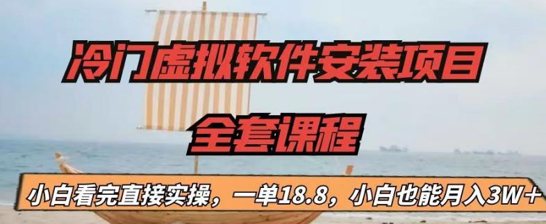 冷门虚拟软件安装项目，一单18.8，小白也能月入3W＋【揭秘】-汇智资源网