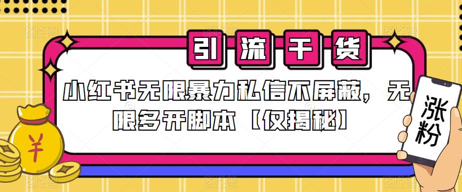 小红书无限暴力私信不屏蔽，无限多开脚本【仅揭秘】-汇智资源网