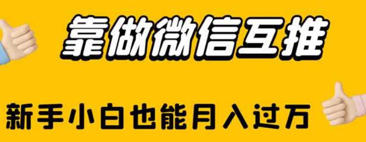 靠做微信互推，新手小白也能月入过万【揭秘】-汇智资源网