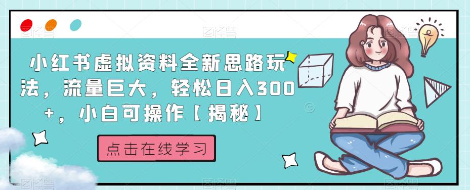 小红书虚拟资料全新思路玩法，流量巨大，轻松日入300+，小白可操作【揭秘】-汇智资源网