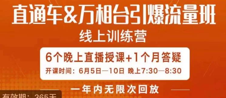 直通车&万相台引爆流量班，6天打通你开直通车·万相台的任督二脉-汇智资源网