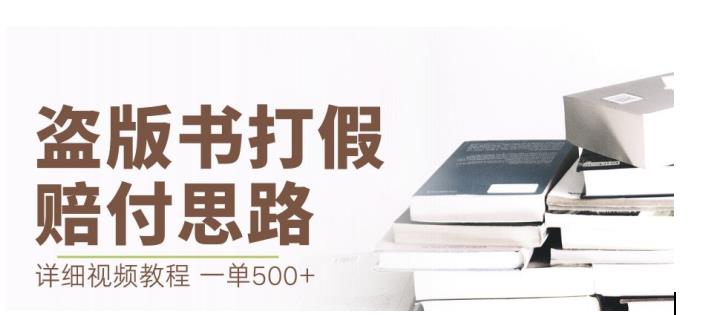 最新盗版书赔付打假项目，一单利润500+【详细玩法视频教程】【仅揭秘】-汇智资源网