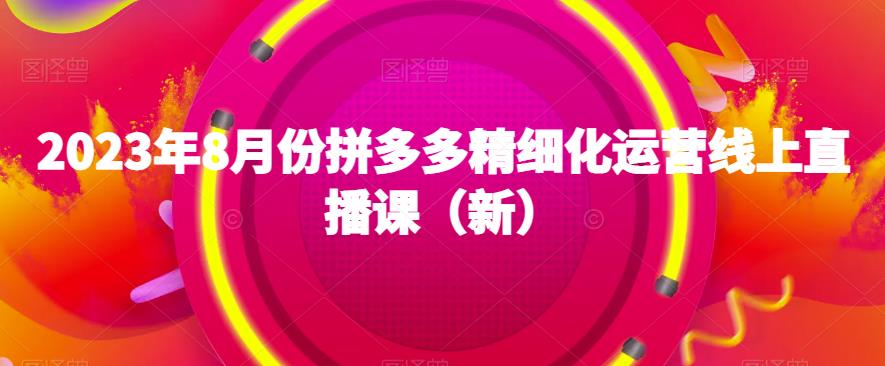 2023年8月份拼多多精细化运营线上直播课（新）-汇智资源网