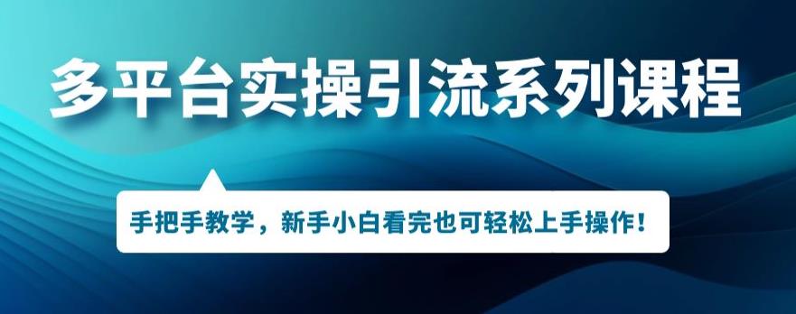 多平台引流实操系列课程，新手小白看完也可轻松上手进行引流操作-汇智资源网