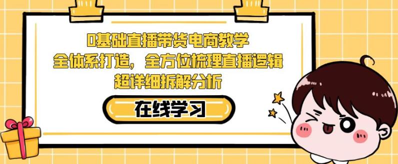 零基础直播带货电商教学，全方位梳理直播逻辑，超详细拆解分析-汇智资源网