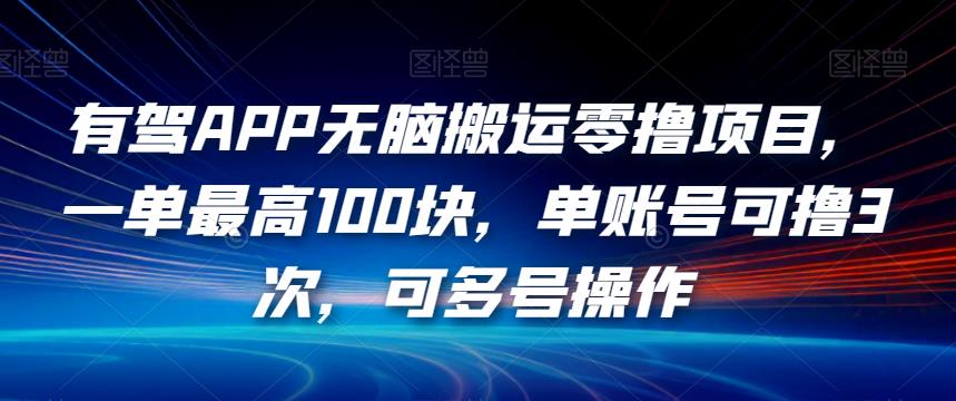 有驾APP无脑搬运零撸项目，一单最高100块，单账号可撸3次，可多号操作【揭秘】-汇智资源网