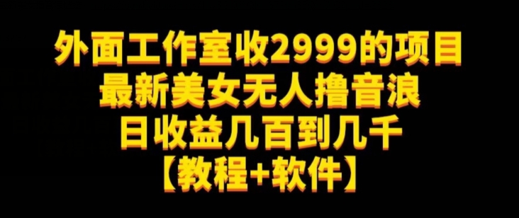 外面工作室收2999的项目最新美女无人撸音浪日收益几百到几千【教程+软件】（仅揭秘）-汇智资源网