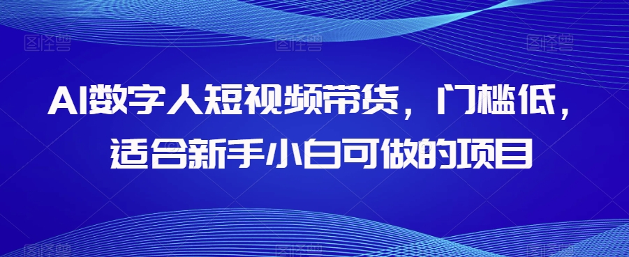 AI数字人短视频带货，门槛低，适合新手小白可做的项目-汇智资源网